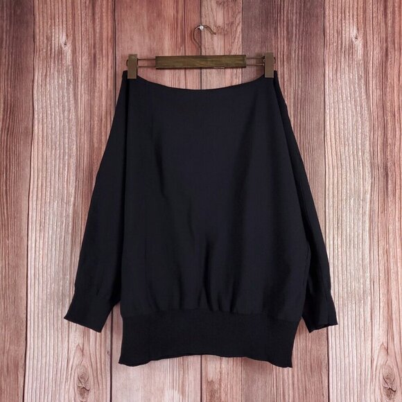 NWT Tuckernuck Womens Size XL Black Wide Neck Valencia Sweater Rayon Nylon - Picture 6 of 16